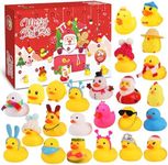 Christmas Countdown Advent Calendar with 24 Rubber Ducky Bath Toy. New 24 Day Advent Calendar 2024 for Boys, Girls and Toddlers, Creative Christmas Gifts for Party Favors, Birthday Gift. (Ducky)
