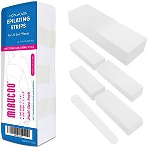 Mirucoo Salon Quality Non-woven Wax Strips for Body and Facial Hair Removal Multi Size Pack (300)