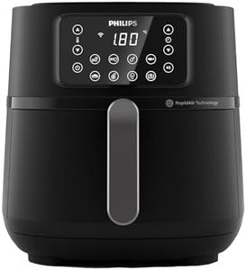 Versuni Philips 5000 Series Air Fryer XXL, 7.2L (1.4Kg), 16-in-1 Air Fryer, Wifi connected, 90% Less fat with Rapid Air Technology, Recipe app, Black (HD9285/90)