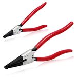 SPEEDWOX 2 Pcs Special Ring Retaining Ring Pliers Set Lock Ring Pliers Flat for Removing Installing Gearshift Locking Rings Angle Tip Circlip Plier Automobile Transmission Clutch Tool Fathers Day Gift