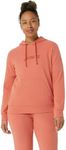 ASICS Women's French Terry Pullover Hoodie Training Top, S, Desert RED