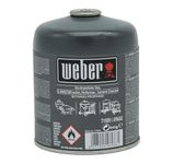 Weber Gas Canister | 445g Weber Cartridge | Small Gas Canister BBQ Fuel | Disposable Butane/Propane Cannister | One Way Aluminium Cartridge (17846)