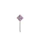 Abhooshan 92.5 Sterling Silver Light Weighted Clip On Nose Pin with Black Cubic Zirconia (CZ) Stones. Non Piercing Nose Pin for Girls and Women Wife Sister Friend (Pink Zirconia)