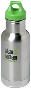 Klean Kanteen Botella aislada al vacío para adultos con tapa de bucle, acero inoxidable cepillado, talla S