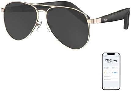 Trendy Aviator Wireless Bluetooth Glasses for Men Women,Retro Double Bridge Metal Polarized Sunglasses with Bluetooth Speaker UV Protection,Navigator