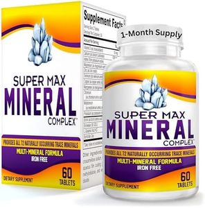 SuperMAX Multimineral Supplement (Iron Free) with 72 Trace Minerals / Natural Multiminerals / High Potency Multi Mineral Supplements / All-in-1 Formula / 60 Tablets