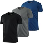 HovSiyla 3 Pack Running Shirts Men Sport Tops Quick-Drying Gym Wicking Athletic T Shirts Breathable Workout Shirts XL