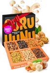 GURU HUNU Healthy Nuts Gift Basket Assorted Food Gift Box - Gourmet Snack Food Box for Christmas, Thanksgiving, Fathers Day, Mothers Day, Sympathy, Family, Men & Women