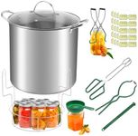 Fulgutonit Stainless Steel 21.5 QT Canning Pot with Rack & Lid, Canning Supplies Starter Kit and 6 Pieces Tools Set, Water Bath Canner for Beginner
