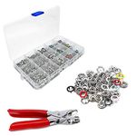 120 Pcs 9.5Mm Poppers Prong Open Ring Press Studs Botton Fastners Ring with Plier