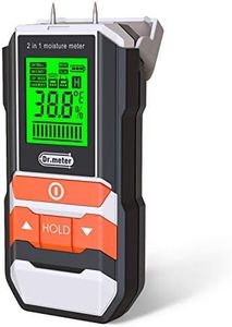 2 in 1 Wood Moisture Meter, Dr.meter Pin & Pinless Humidity Meter, Precise Digital Moisture Meter for Wood Lumber Firewood Drywall Paper Floor Woodworking, Water Leak Detector