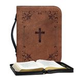 Bible Case Leather,Vintage Bible,Bible Covers Cases for Women Men,Water Resistant Book Carrying Case with Zipper Handle,Bible Accessories Gifts Mother’s Day Christmas Easter Birthday