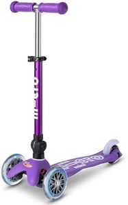 Micro Scooters | Mini Micro Deluxe Foldable Children's Scooter | Handlebar Adjustable & Foldable | Extra Grippy Deck | Weather Tested Stem | Lightweight | 2-5yrs | Boys & Girls | Purple
