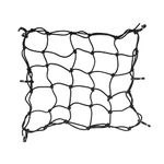 BUNKER INDUST 16" x 16" Heavy Duty Bungee Cord Cargo Net Stretches to 30" x 30"-Latex Truck Bed Mesh,Luggage Tie-Down Net with 6Pcs Free Adjustable Hooks Motorcycle Bike Roof ATV SUV Trailer