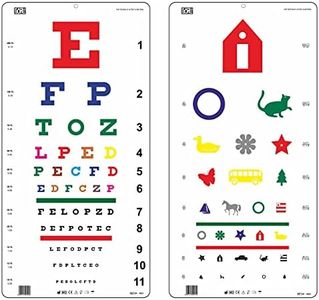 Traditional Snellen Color & Kindergarten Color Distance Vision Eye Chart 20 Feet 22 x 11 Inch