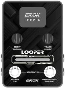 EROK Looper Guitar Pedal, XS-02 Looper Pedal with 40 Slots & 160 Mins Looping Time, LED Progress Light Guitar Loop Pedals with Fade Out, USB Data Transfer for Electric Guitar/Bass (Black)