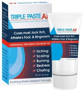 Triple Paste AF Anti Fungal Ointment for Skin Treats Most Athletes Foot and Ringworm - 2% Miconazole Antifungal Cream - 2 Oz Tube (Packaging May Vary)