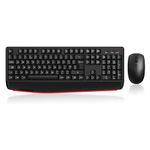 Cimetech JQ725 Wireless Keyboard and Mouse, 2.4G Ergonomic Keyboard Laptop Mouse with Wrist Rest, Numeric Pad, Full Size,1600DPI for Computer Laptop PC (QWERTY UK Layout - Black)