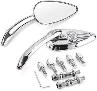 Rearview Mirrors Chrome Skull Teardrop For Harley Dyna Electra Motorcycle 5-1/2"(L) x 2-5/8"(W)