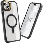 Ghostek Covert Clear iPhone 15 Plus Case - Shockproof Silicone, Compatible with Apple MagSafe Accessories, Slim Protective Phone Cover (6.7 Inch, Black)