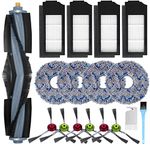 GYLBF Accessories Kit for Ecovacs Deebot X1 Omni, Replacement Parts for Ecovacs Deebot X1 Turbo Vacuum Cleaner, 1 Main Brush, 4 HEPA Filters, 6 Sidebrushes, 4 Mop Pads