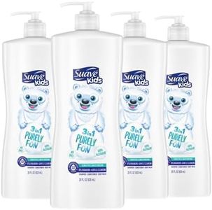 Suave Kids 3-in-1 Shampoo Conditioner Body Wash Purely Fun Makes Bath Time Quick and Easy, Paraben Free and Dermatologist Tested Kids Shampoo 3 in 1 Formula 28 Fl Oz (Pack of 4)