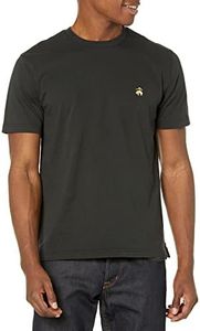 Brooks Brothers Men's Supima Cotton Short Sleeve Crewneck Logo T-Shirt, Black, X-Large