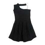 Hopscotch Girls Solid Sleeveless Party Dress in Black Color for Ages 4-5 Years