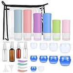 26 Pcs Travel Bottles Set for Toiletries, Silicone Travel Bottles with Clear Toiletry Bag, TSA Approved Squeezable Silicone Travel Accessories for Shampoo Conditioner Lotion Body Wash