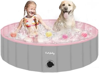 Furrybaby Dog Pool, Foldable Dog Pools for Large Dogs Portable Pet Pool Kiddie Pool Doggie Wading Pool Dog Swimming Pool(Pink 47'') Indoor and Outdoor