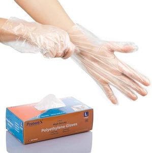 ProtectX 10,000 Pieces Disposable Plastic Gloves Food Prep Gloves for Cooking, Clear Food Safe Gloves without Latex & Powder Free, One Size Fits Most