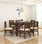 SONA ART & CRAFTS Solid Sheesham Wood Dining Table 6 Seater for Home, Living Room | Sheesham Wood Dining Set | Hotel Restaurant Dining Set | Wooden 6 Seater Dining Table Set (Walnut Finish)