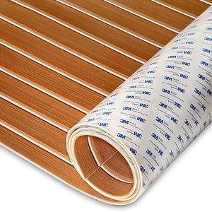 HXBYX EVA Foam DIY Boat Flooring with 3M Adhesive Backing,Boats Decking Marine Sheet Faux Teak Material,Non-Slip Cooler Pads & Seating for Kayak Yacht SwimPool RV 95"x44"/31"/16"/6.7"/2.4",47.5"x16"