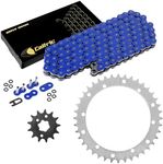 Caltric Blue O-Ring Drive Chain and Sprockets Kit Compatible with Yamaha Warrior 350 YFM350X 1989-2004 Blue