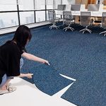 uyoyous 20pcs Commercial Carpet Floor Tiles 20x20 inch Carpet Tile 53.8sqft PVC Backed Carpet Squares Adhesive Stickers Non Slip Moisture-Proof for Residential & Commercial Flooring Use,Blue