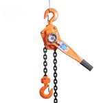 tonchean Chian Hoist 3/4 Ton 6M/20FT Manual Chain Winch Lever Hoist Come Along 1653LBS Heavy Duty Block Chain Hoist Hand Chain Hoists Chain Lift with Hook for Warehouse Garage