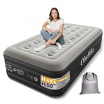 OlarHike Single Airbed XL, Inflatable Air Mattress with Built-in Pump, Blow Up Bed, Self Inflating Folding Guest Air bed with Flocked Surface For Camping & Home Use, 200cm L x 90cm W x 46cm H(Black)