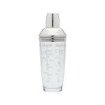 Barcraft 700ml Easy Cocktail Shaker with Printed Recipes for Beginners & Pros | Glass & Stainless Steel Boston Shaker Set for thinKitchen