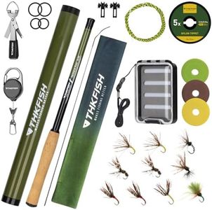 THKFISH Tenkara Fly Fishing Rod Kit 24T Carbon Fiber Telescopic Fly Fishing Combo Kit with Carrying Case Fishing Line and Flyfishing Lure for Streams, Trout, Bass, Salmon (10.6 FT Rod KIT)