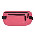 RFID Blocking Money Belt for Men Women, Slim Fanny Pack for Travel，Running,Conceal Waist Wallet for Passport Holder,Phone,Cash(Hot Pink)