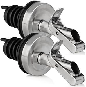 GREENOLIVE Replacement Olive Oil Dispenser Spout for .6” Bottle Opening - Oil Pourer Dimensions 3.25”H x 1.25”L x 1.25”W - Stainless Steel Automatic Closure Keeps Oil Fresh (Set of 2)