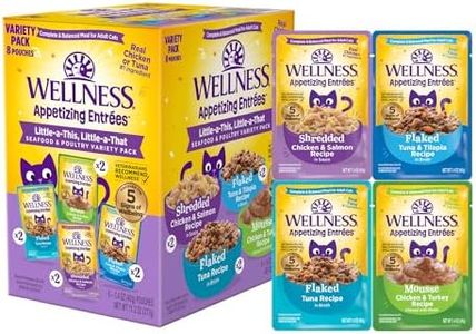 Wellness® Appetizing Entrées™ Little-a-This, Little-a-That, Seafood & Poultry Variety Pack, Natural Wet Cat Food, 1.4 oz Pouch (Pack of 8)