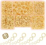 GMMA Jump Rings for Jewelry Making 1400 Pcs Gold Jump Rings for Keychains Necklace Repair and DIY Crafts Gifts 6 Sizes/Box 4mm 6mm 5mm 7mm 8mm 10mm Jump Rings with Open/Close Tool(Gold)