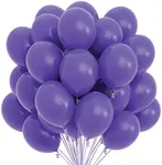 Prextex 75 Purple Party Balloons 12 Inch Purple Balloons with Matching Color Ribbon for Purple Theme Party Decoration, Weddings, Baby Shower, Birthday Parties Supplies or Arch Décor - Helium Quality