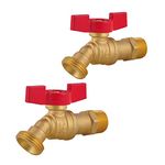 (2-Packs) Male Hose Bibb 1/2" MIP × 3/4" MHT with 1/4-Turn Water Hose Shut Off Valve, Hreaded Garden Hose Outlet ideal for gardens, patios, boiler drain