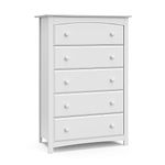 Storkcraft Kenton 5 Drawer Dresser (White) for Kids Bedroom, Nursery Dresser Organizer, Chest of Drawers with 5 Drawers, Universal Design for Children’s Bedroom