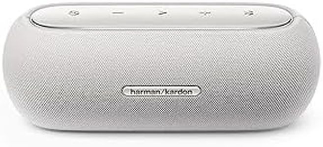 Harman Kardon Luna Bluetooth Box in Grey - Portable Waterproof Bluetooth Speaker - Up to 12 Hours Battery Life