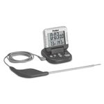 Polder THM-362-86 Classic Digital In-Oven Thermometer/Timer with Probe, Black/Gray