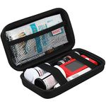 BOVKE Diabetic Supplies Case, Diabetes Travel Bag for Testing Kit, Blood Glucose Monitor Meters, Test Strips, Medication, Lancets, Needles, Syringes and Other Diabetic Supplies, Black