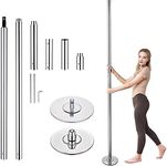 AW Portable 9.25FT Dance Pole Kit 45mm Removable Dancing Pole Professional Static Spinning Pole Dancing Pole for Home Party Pub Exercise, Max Load 1102 Lbs, Silver